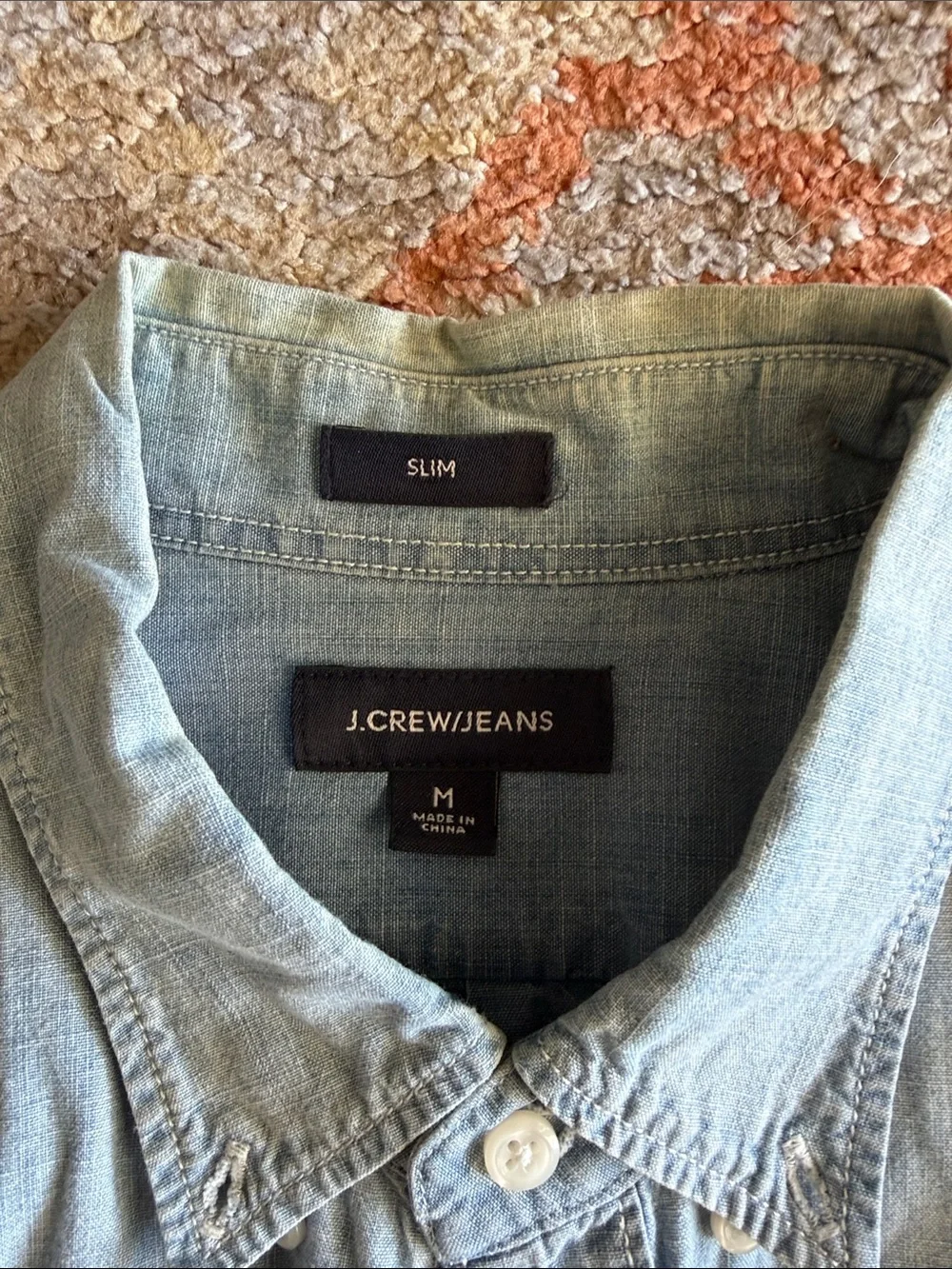 J. Crew Light Blue Denim Men's Button-Up Shirt